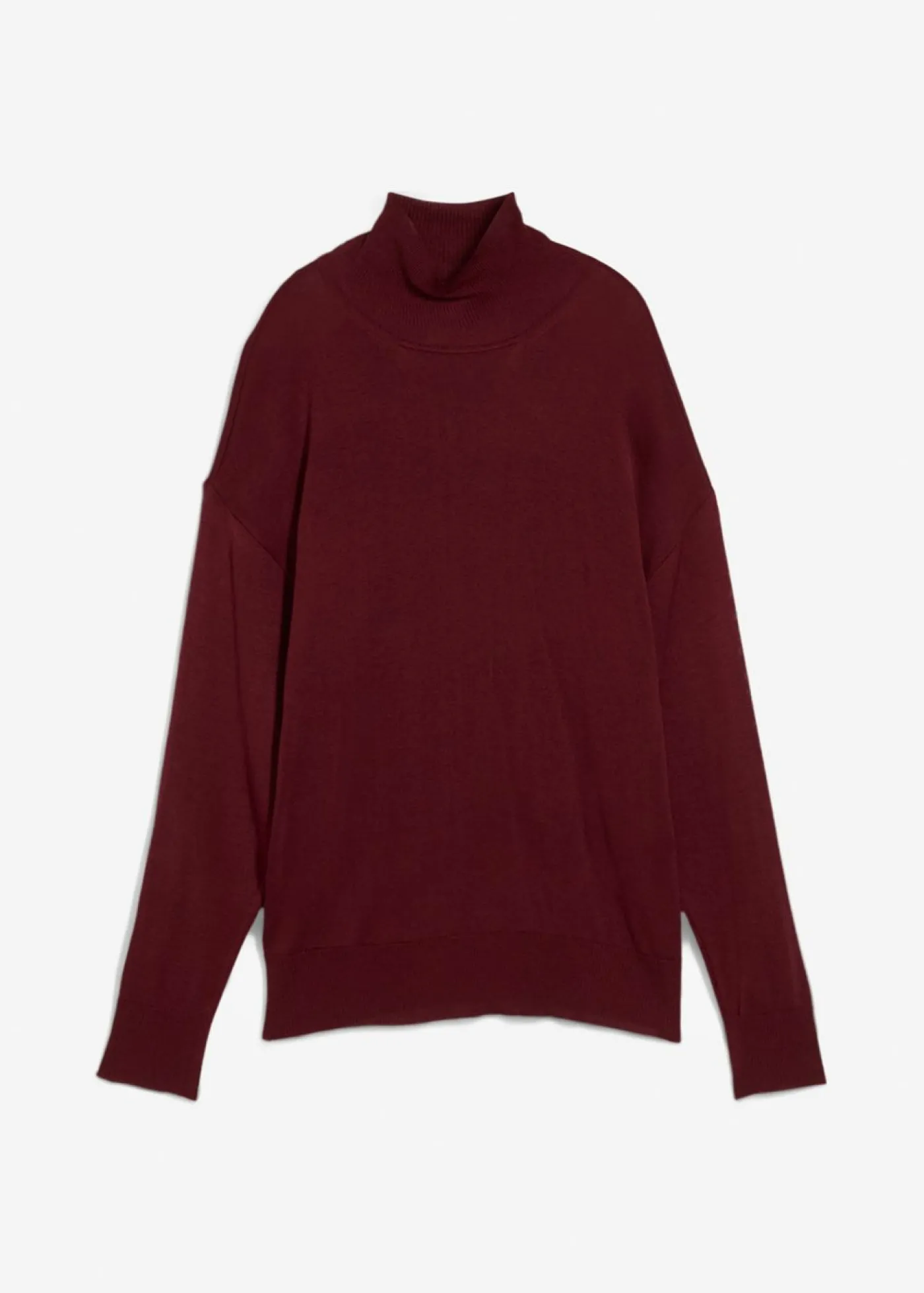 bonprix bonprix Jersey ligero de punto fino con cuello alto ancho, en mezcla de viscosa rojo avellana Sale