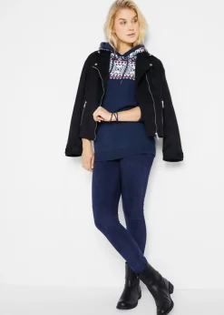 bonprix bonprix Jersey nórdico con capucha Azul marino Discount