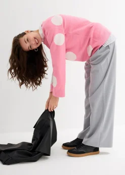 bonprix bonprix Jersey oversize rosa brillante con lunares blancos Outlet