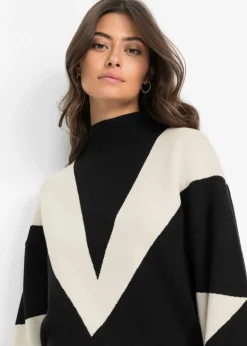 bonprix bonprix Jersey oversize Negro-gris guijarro New