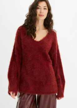 bonprix bonprix Jersey oversize Rojo rubí Online