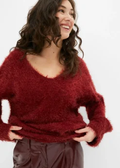bonprix bonprix Jersey oversize Rojo rubí Online