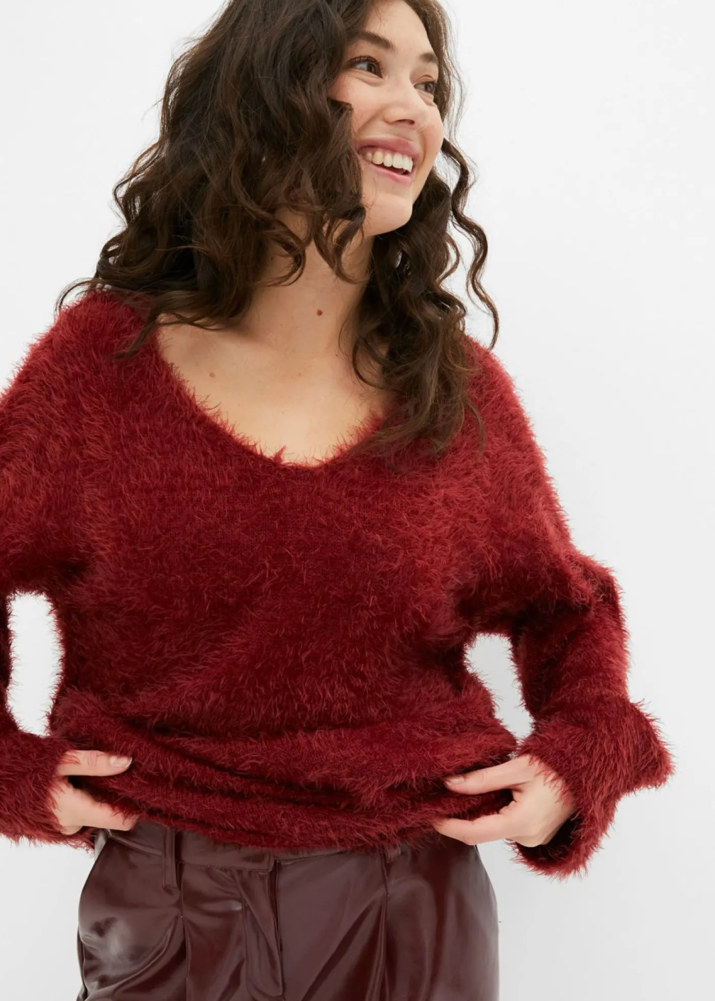 bonprix bonprix Jersey oversize Rojo rubí Online
