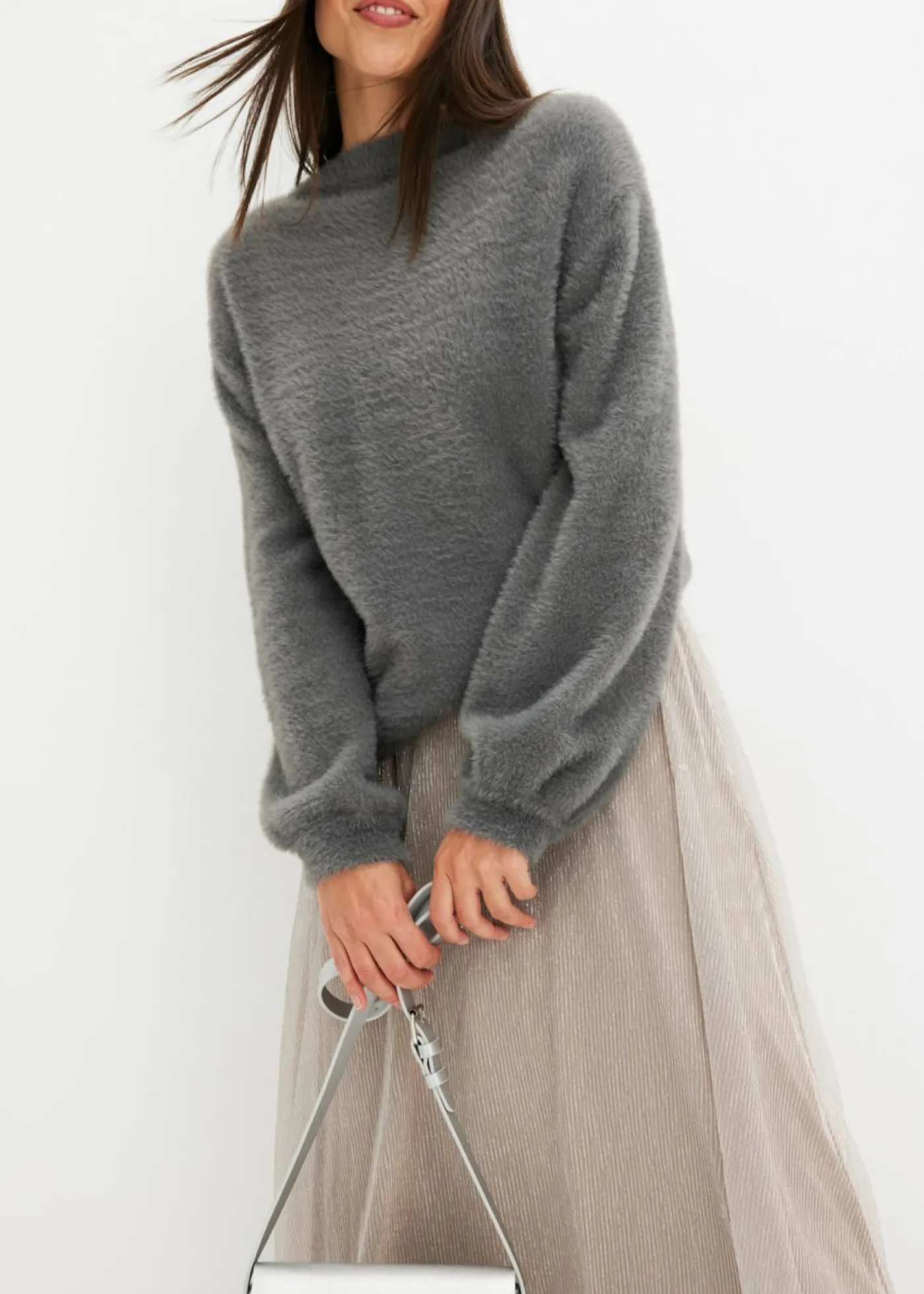bonprix bonprix Jersey oversize Gris ahumado Clearance