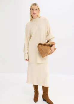 bonprix bonprix Jersey oversize gris guijarro-blanco lana moteado Sale