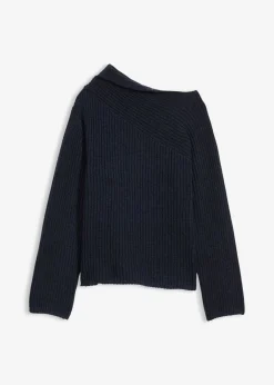 bonprix bonprix Jersey oversize de canalé Azul marino Clearance