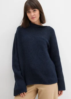 bonprix bonprix Jersey oversize de canalé Azul marino Clearance