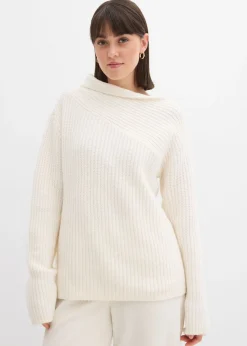 bonprix bonprix Jersey oversize de canalé blanco perla Sale