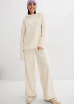 bonprix bonprix Jersey oversize de canalé blanco perla Sale