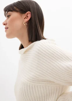 bonprix bonprix Jersey oversize de canalé blanco perla Sale