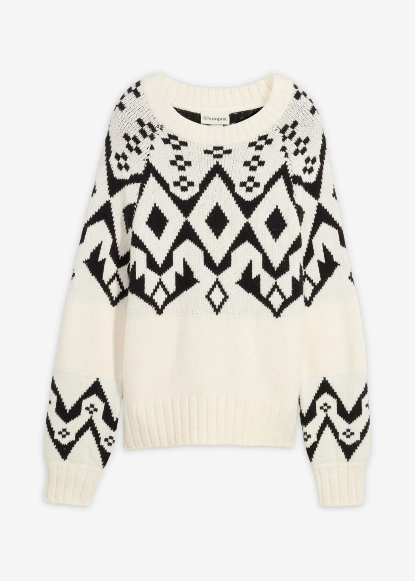 bonprix bonprix Jersey oversize de estilo noruego blanco perla Discount
