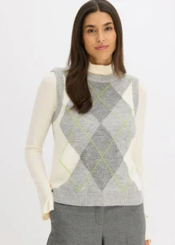 bonprix bonprix Jersey sin mangas Gris jaspeado Discount