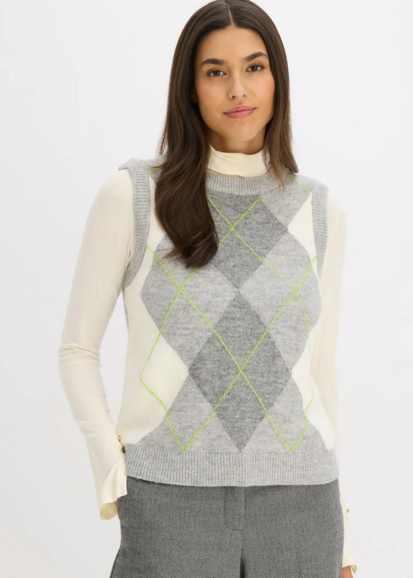 bonprix bonprix Jersey sin mangas Gris jaspeado Discount