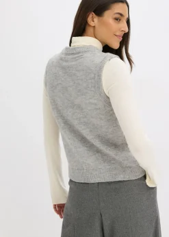bonprix bonprix Jersey sin mangas Gris jaspeado Discount