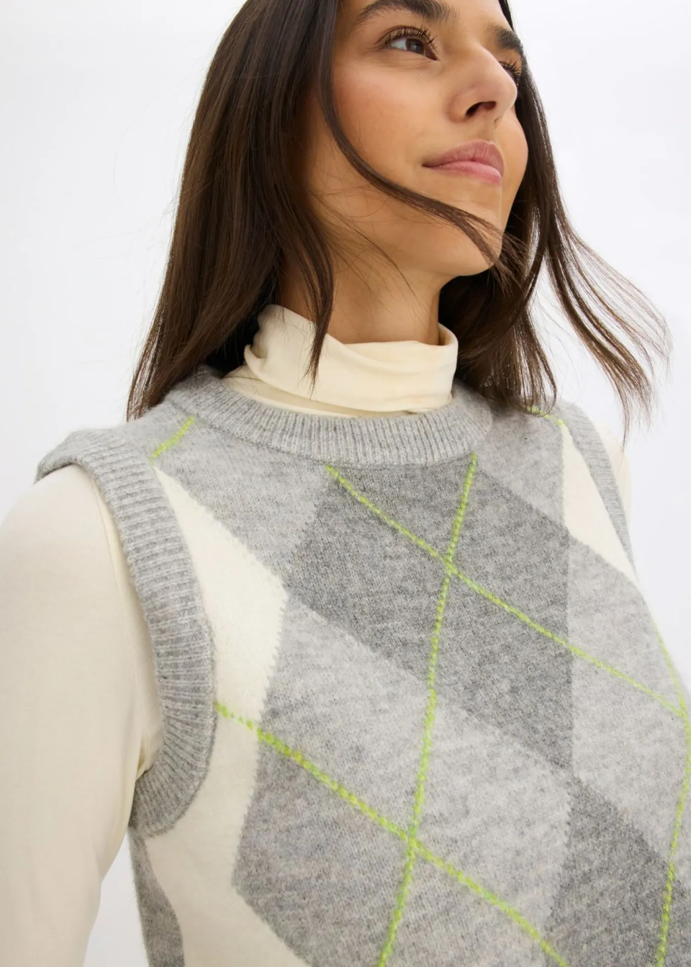 bonprix bonprix Jersey sin mangas Gris jaspeado Discount