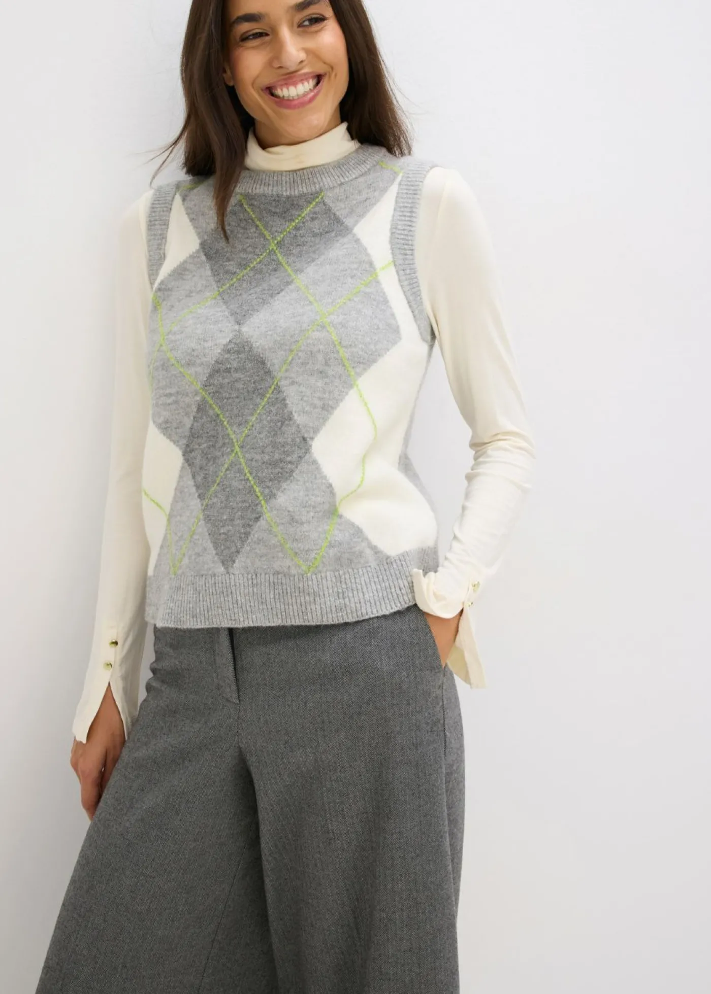 bonprix bonprix Jersey sin mangas Gris jaspeado Discount