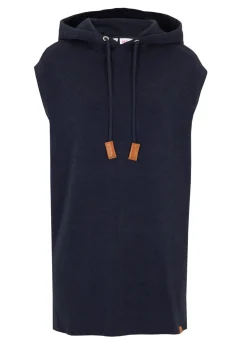 bonprix bonprix Jersey sin mangas con capucha Azul marino jaspeado Discount