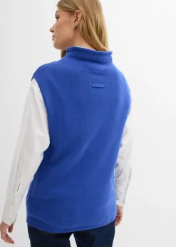 bonprix bonprix Jersey sin mangas de algodón puro Azul zafiro Discount