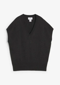 bonprix bonprix Jersey sin mangas de algodón puro Antracita jaspeado