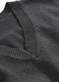 bonprix bonprix Jersey sin mangas de algodón puro Antracita jaspeado