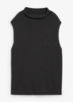 bonprix bonprix Jersey sin mangas de algodón puro Antracita jaspeado Sale
