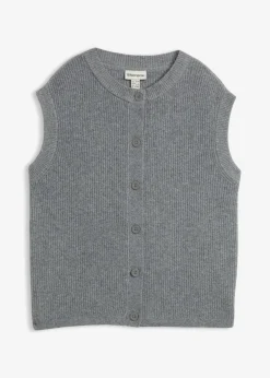 bonprix bonprix Jersey sin mangas de punto grueso Gris jaspeado Online