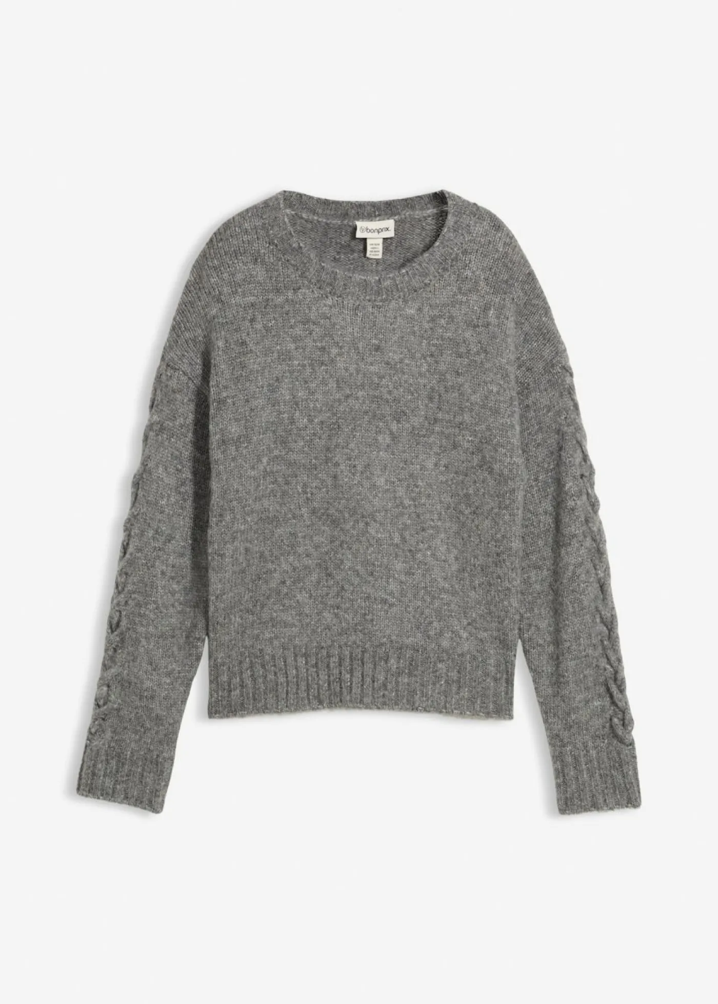 bonprix bonprix Jersey tipo boxy con mangas anchas Gris jaspeado