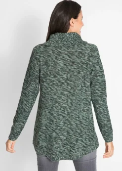 bonprix bonprix Jersey tipo poncho de manga larga verde intenso moteado Hot