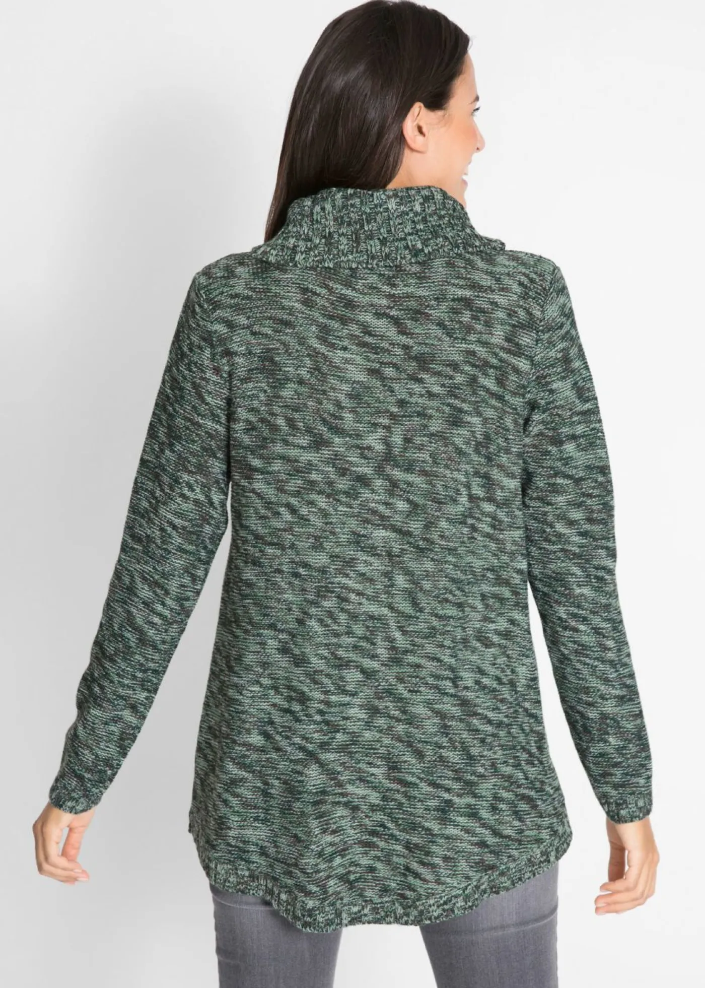 bonprix bonprix Jersey tipo poncho de manga larga verde intenso moteado Hot