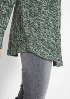 bonprix bonprix Jersey tipo poncho de manga larga verde intenso moteado Hot