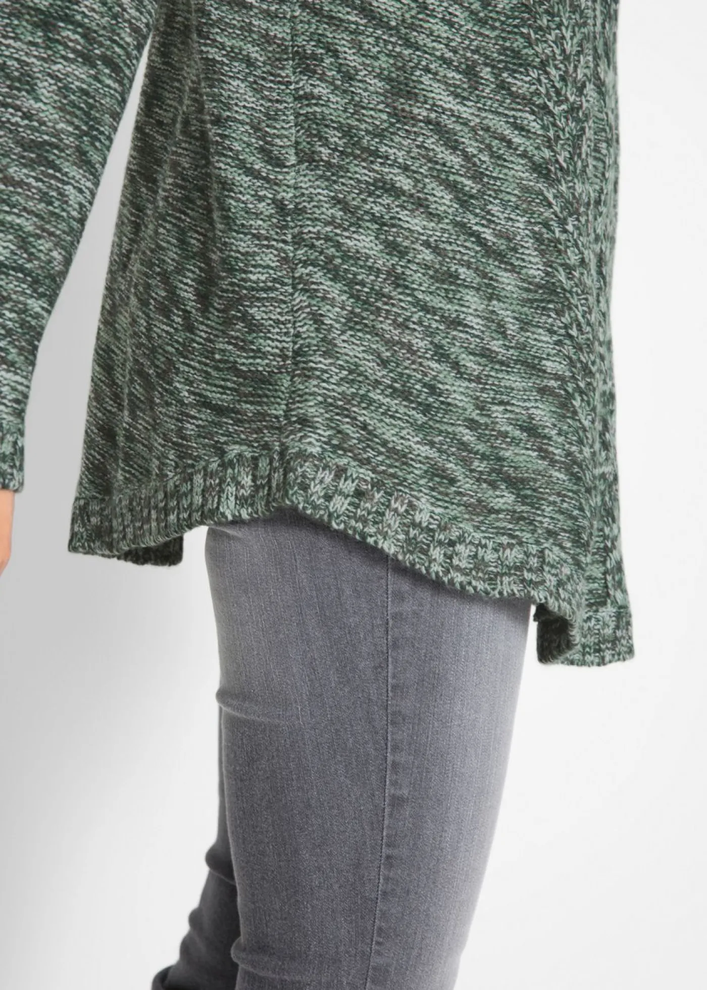 bonprix bonprix Jersey tipo poncho de manga larga verde intenso moteado Hot