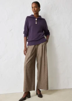 bonprix bonprix Jersey troyer con lana merina Ciruela Clearance