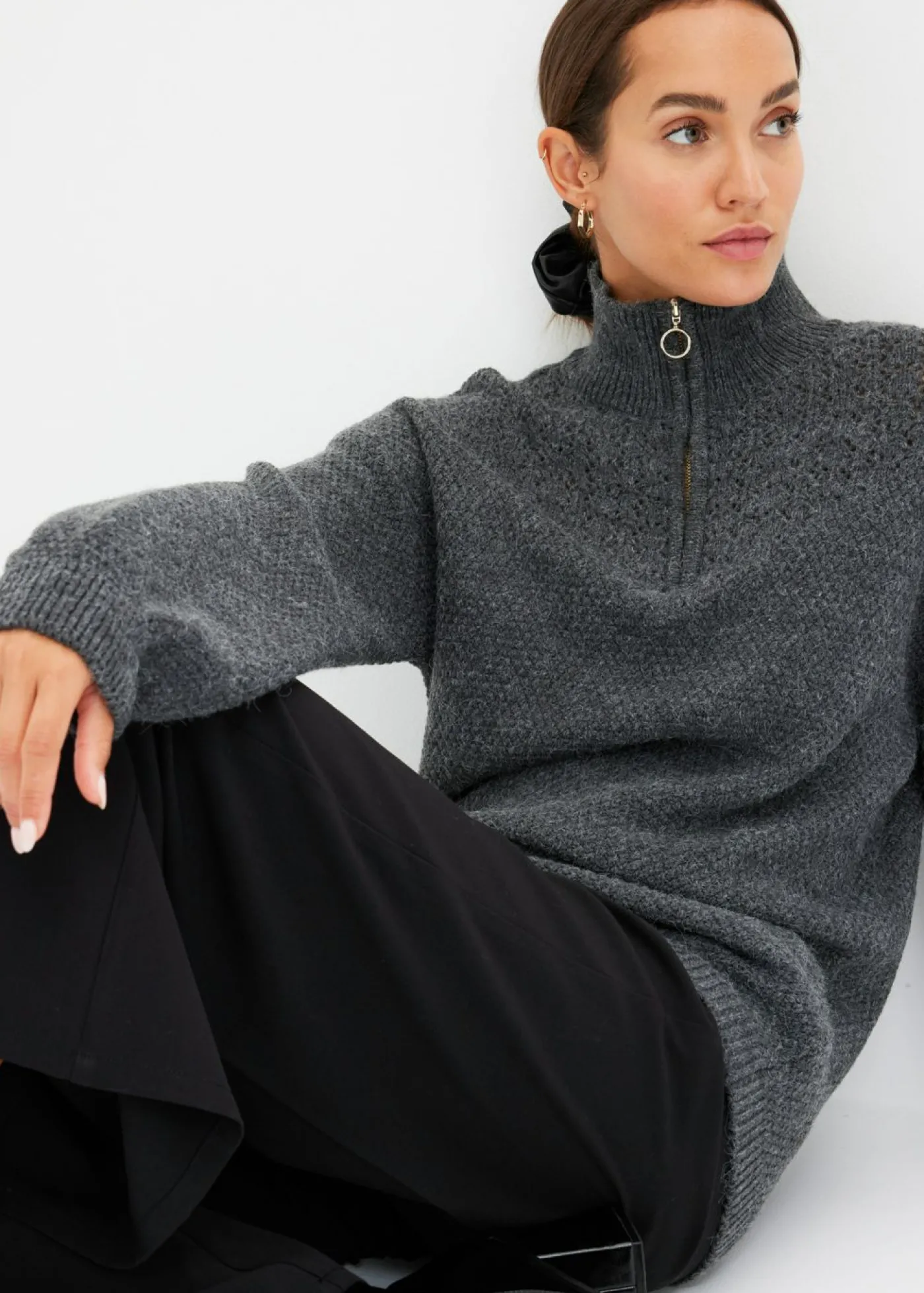 bonprix bonprix Jersey troyer con patrón ajour Gris Best