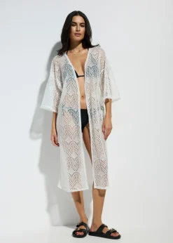 bonprix bonprix Kimono transparente para playa Blanco New