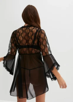 bonprix VENUS Kimono y tanga (2 piezas) Negro Hot
