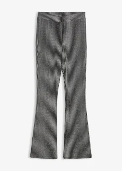 bonprix bonprix Leggings acampanados con hilo brillante negro con rayas Hot