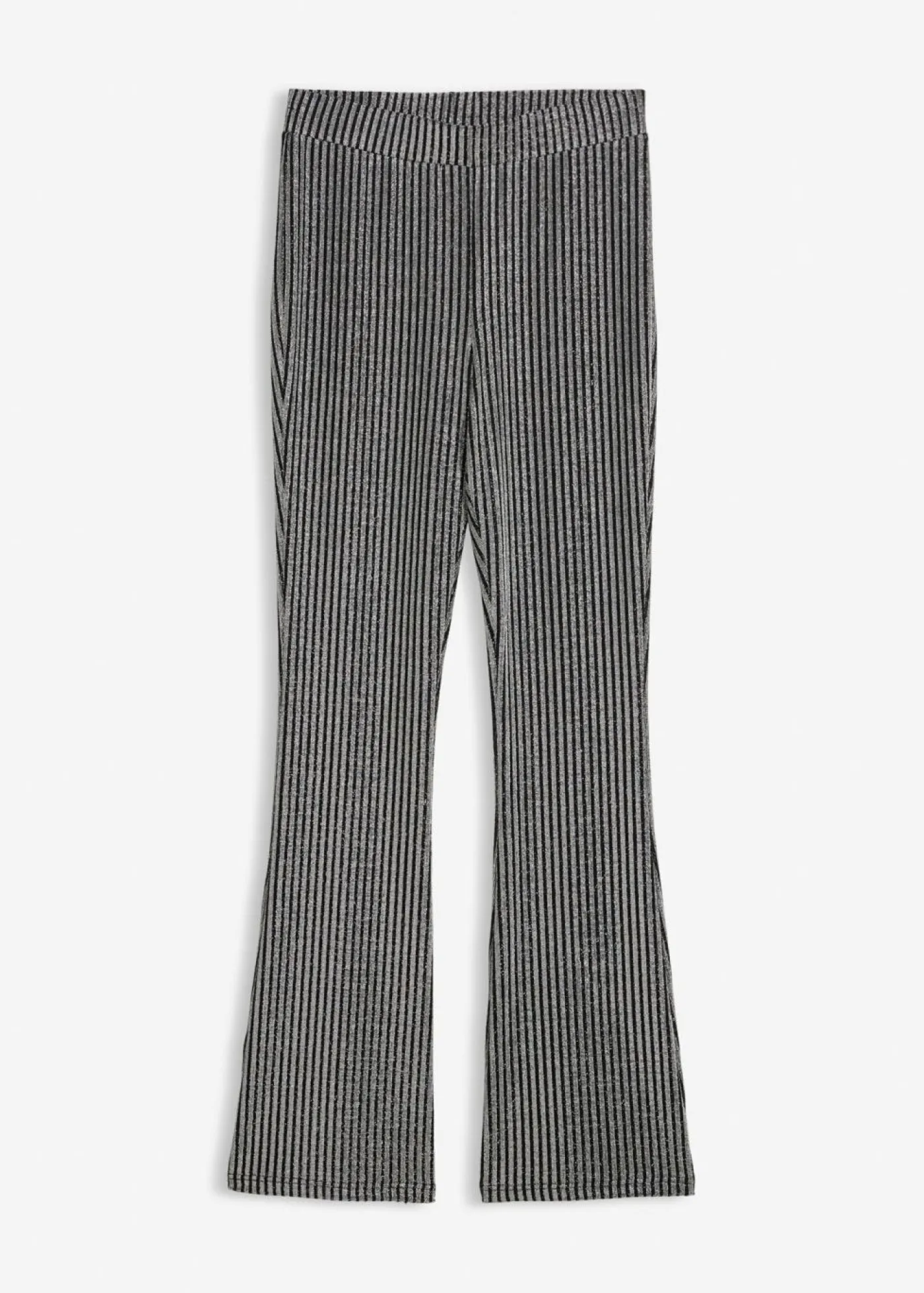 bonprix bonprix Leggings acampanados con hilo brillante negro con rayas Hot
