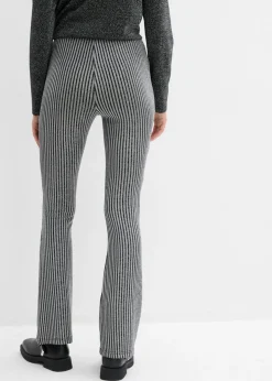 bonprix bonprix Leggings acampanados con hilo brillante negro con rayas Hot