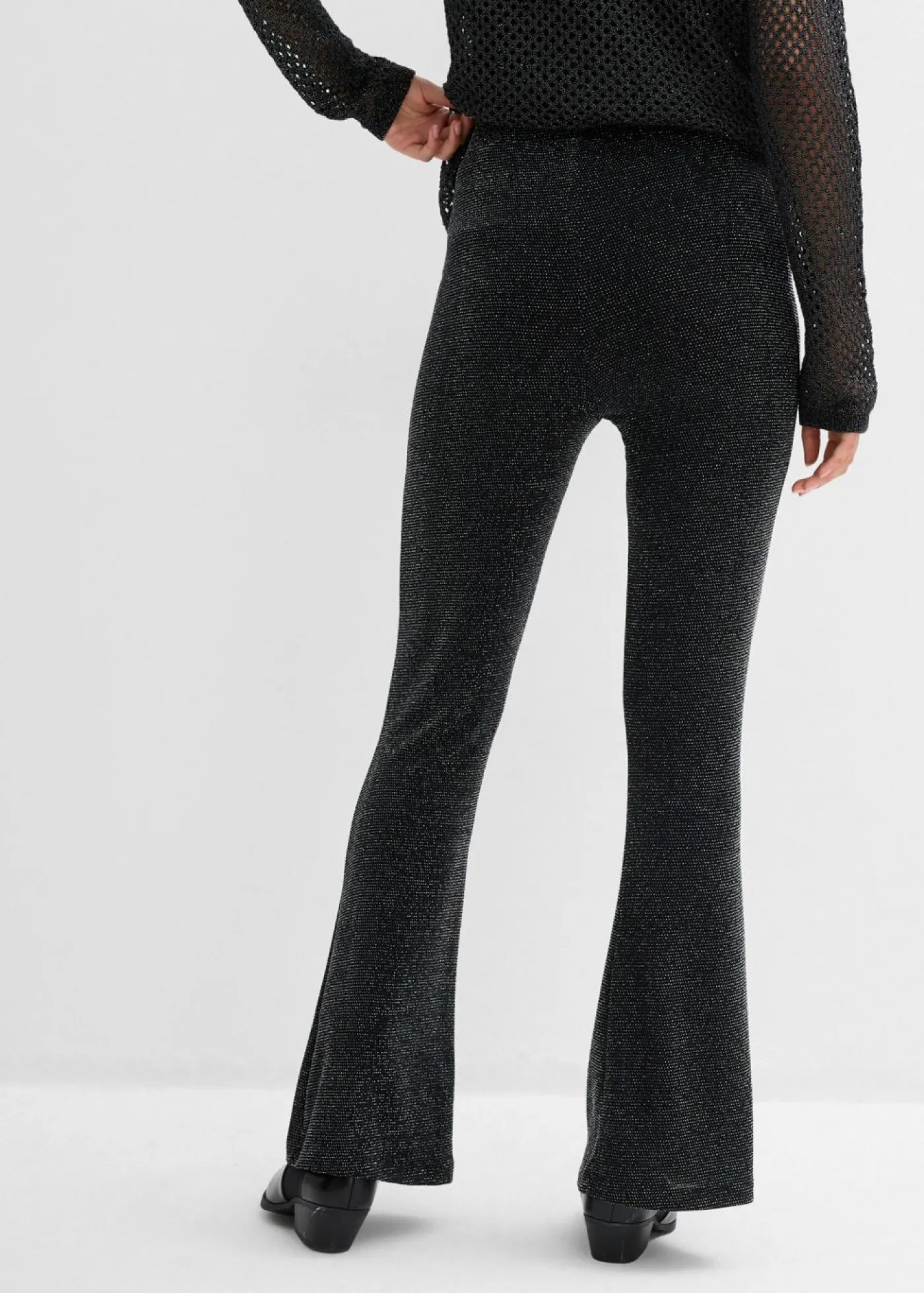 bonprix bonprix Leggings acampanados con purpurina Negro Discount