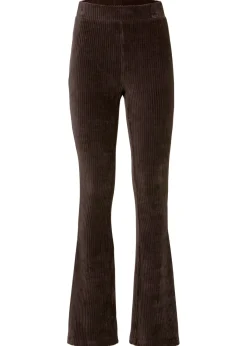 bonprix bonprix Leggings acampanados con aspecto de pana Marrón oscuro Hot