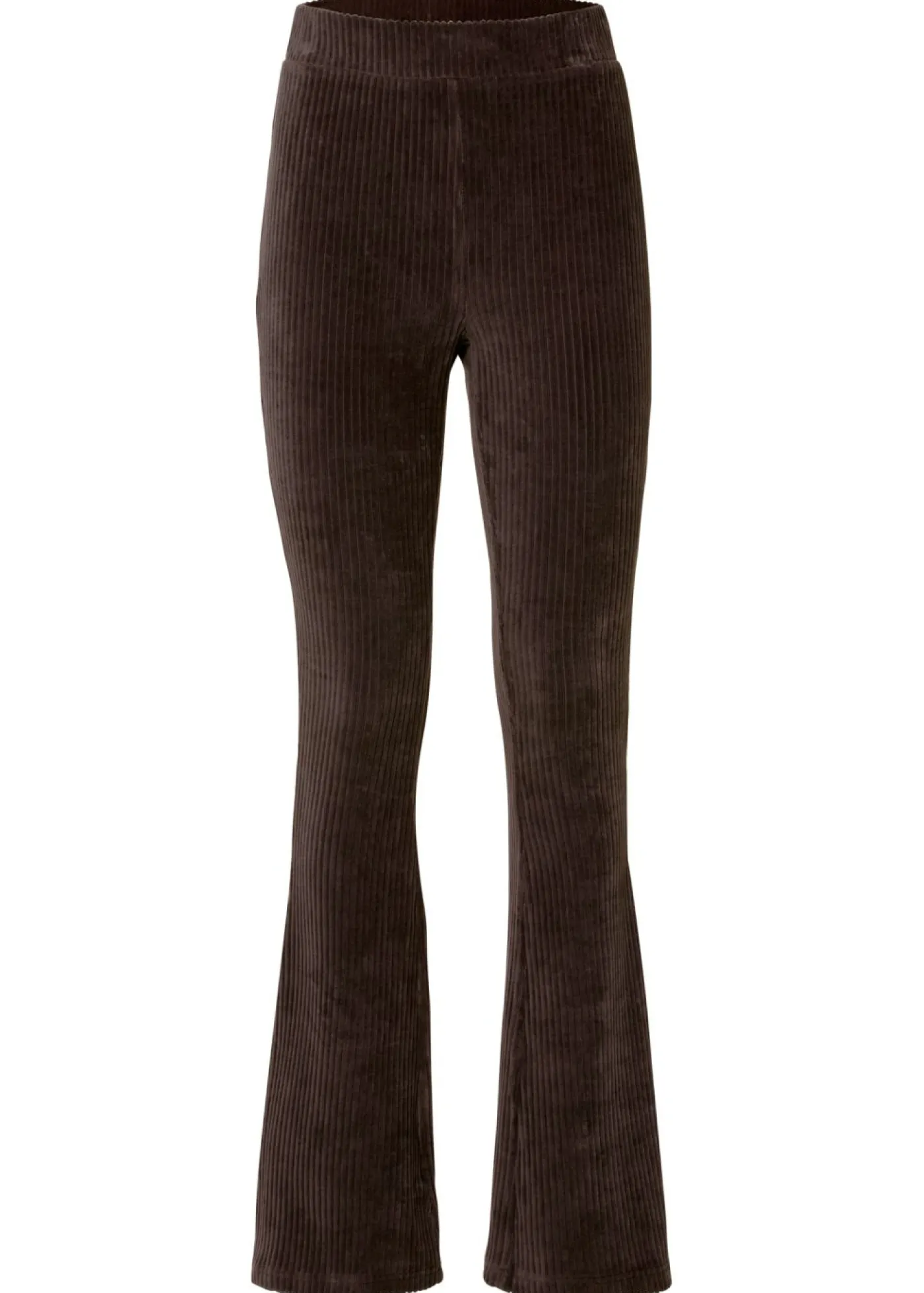 bonprix bonprix Leggings acampanados con aspecto de pana Marrón oscuro Hot