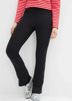 bonprix bonprix Leggings acampanados de mezcla de algodón (2 unidades) Negro Clearance