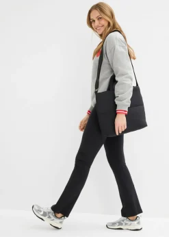 bonprix bonprix Leggings acampanados de mezcla de algodón (2 unidades) Negro Clearance
