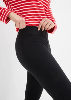 bonprix bonprix Leggings acampanados de mezcla de algodón (2 unidades) Negro Clearance