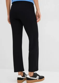 bonprix bonprix Leggings acortados de canalé de mezcla de viscosa Negro Clearance