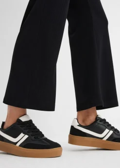 bonprix bonprix Leggings acortados de canalé de mezcla de viscosa Negro Clearance