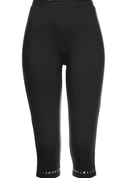 bonprix bonprix Leggings capri Negro-plateado New
