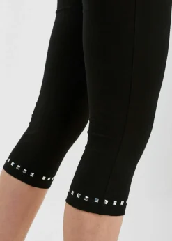 bonprix bonprix Leggings capri Negro-plateado New