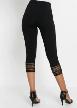 bonprix bonprix Leggings capri con algodón orgánico Negro Outlet
