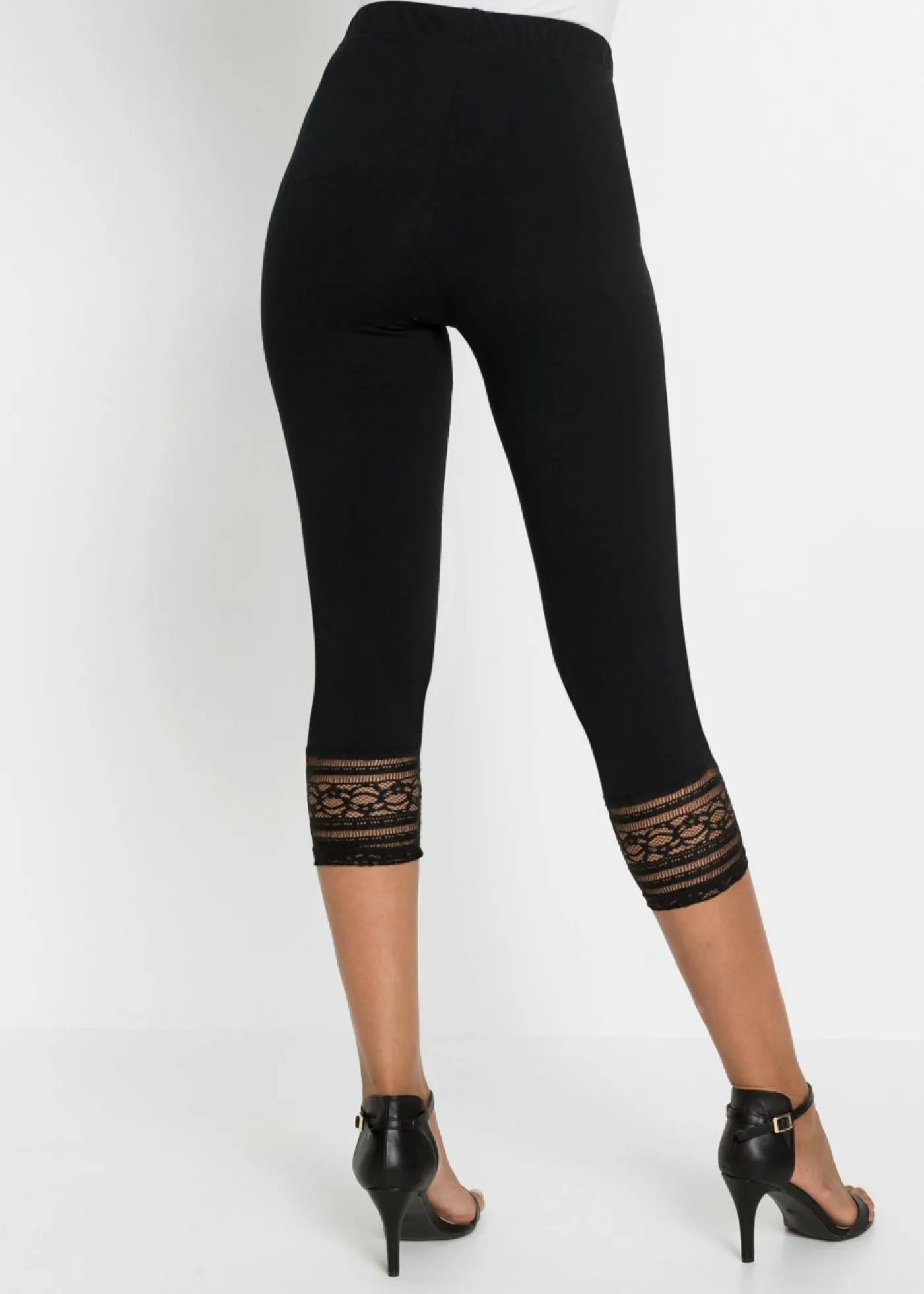 bonprix bonprix Leggings capri con algodón orgánico Negro Outlet